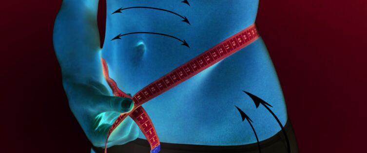 reduction of subcutaneous fat from the abdomen and ribs as a result of weight loss in one week